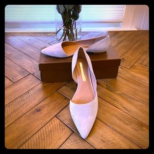 Audrey Brooke Light Gray Suede Flats